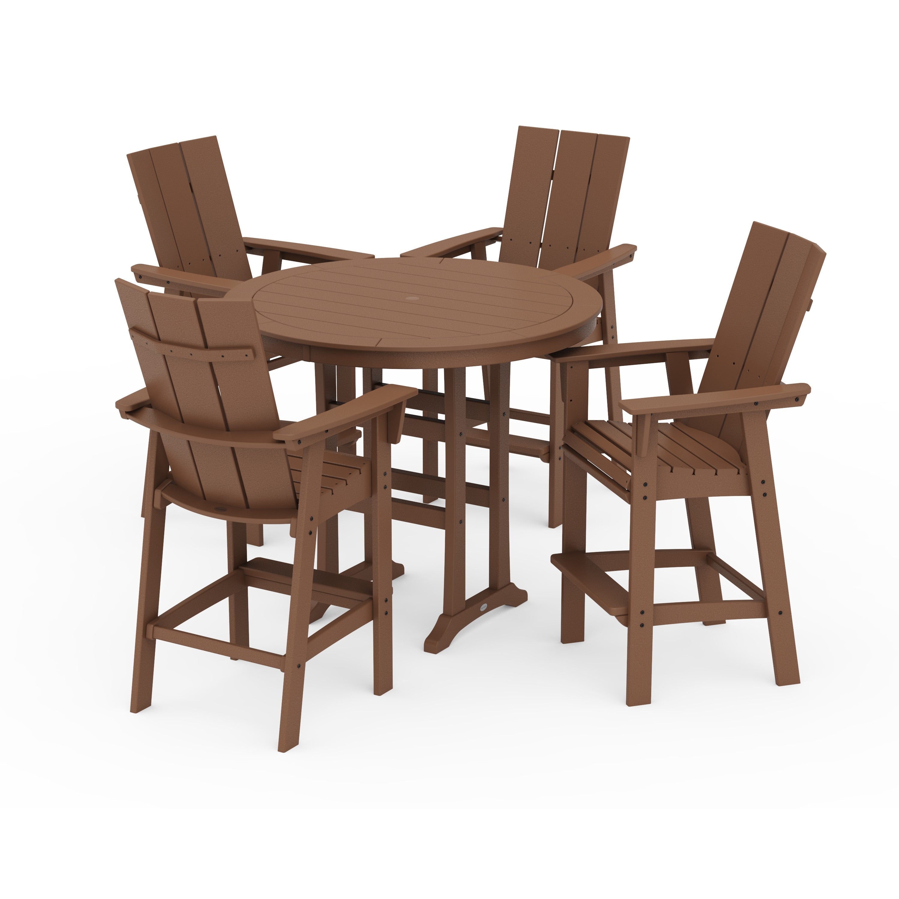 Modern Curveback Adirondack 5-Piece Nautical Trestle Bar Set