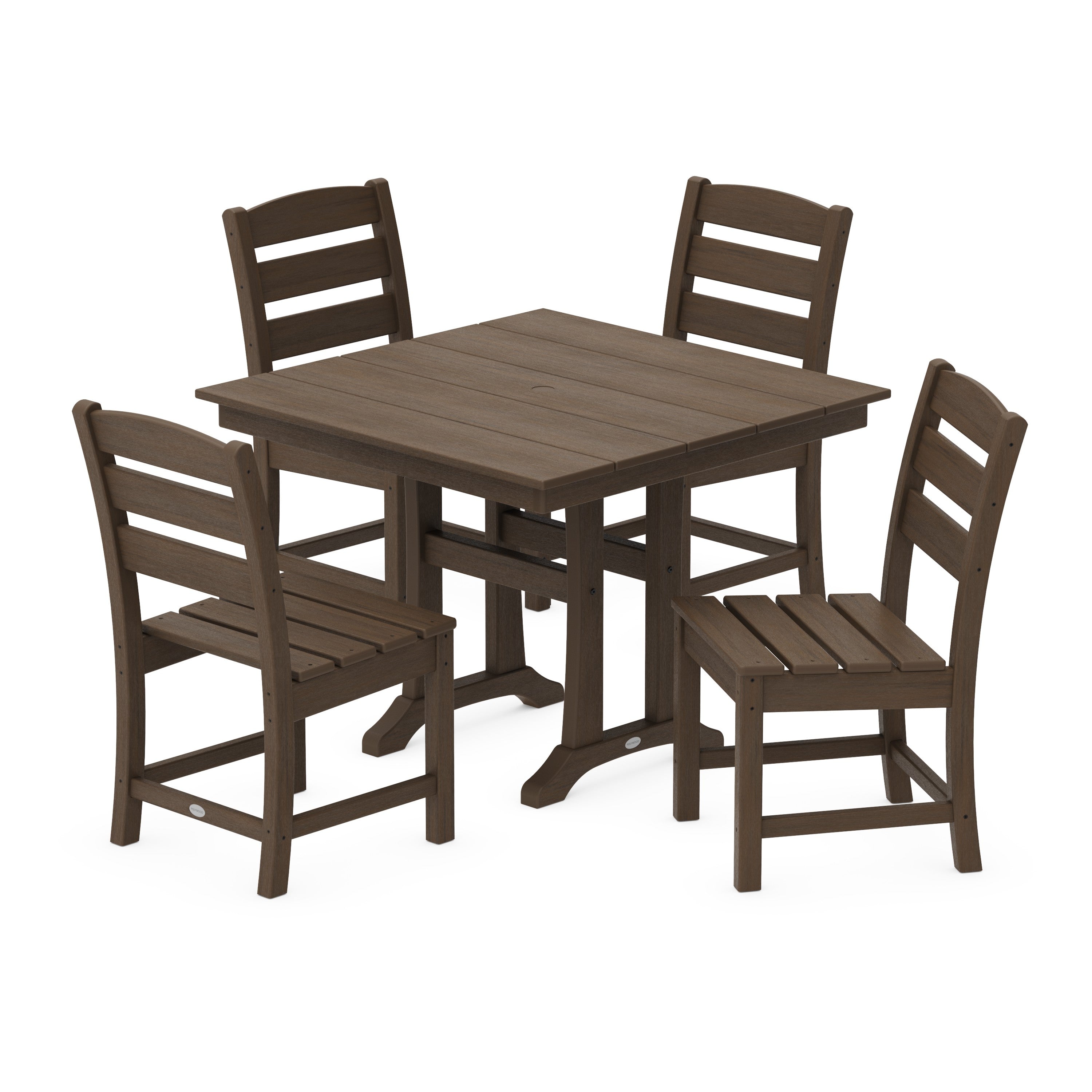 Lakeside 5-Piece Farmhouse Trestle Side Chair Dining Set