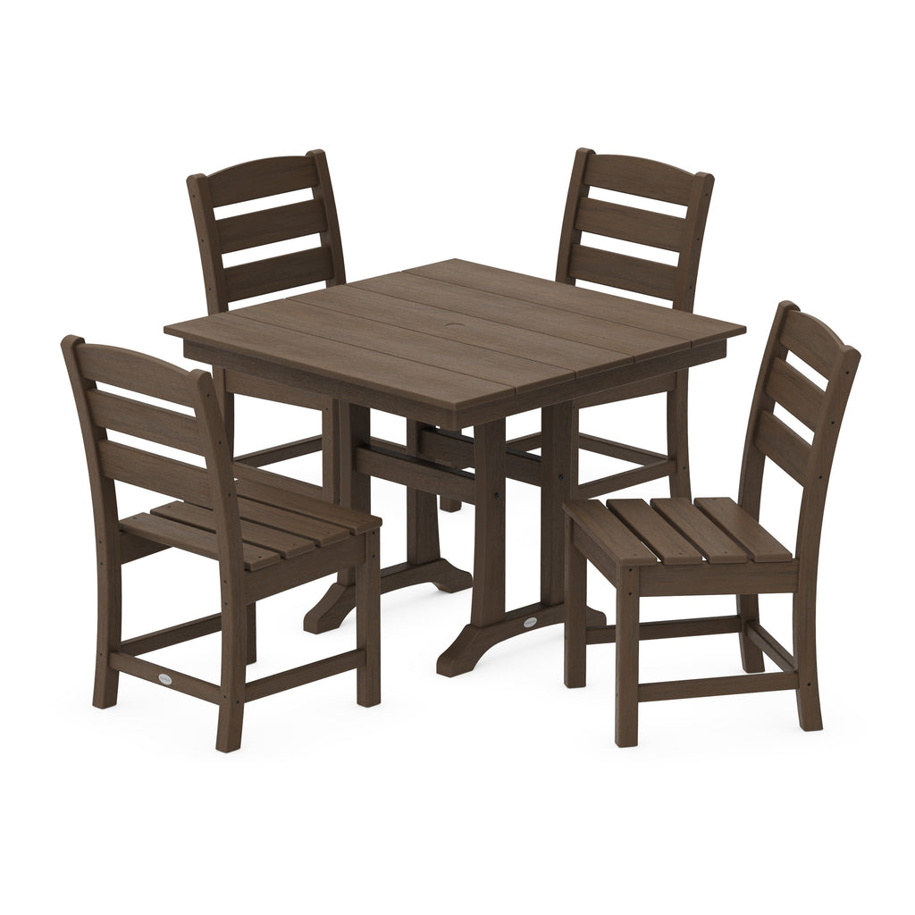 Lakeside 5-Piece Farmhouse Trestle Side Chair Dining Set