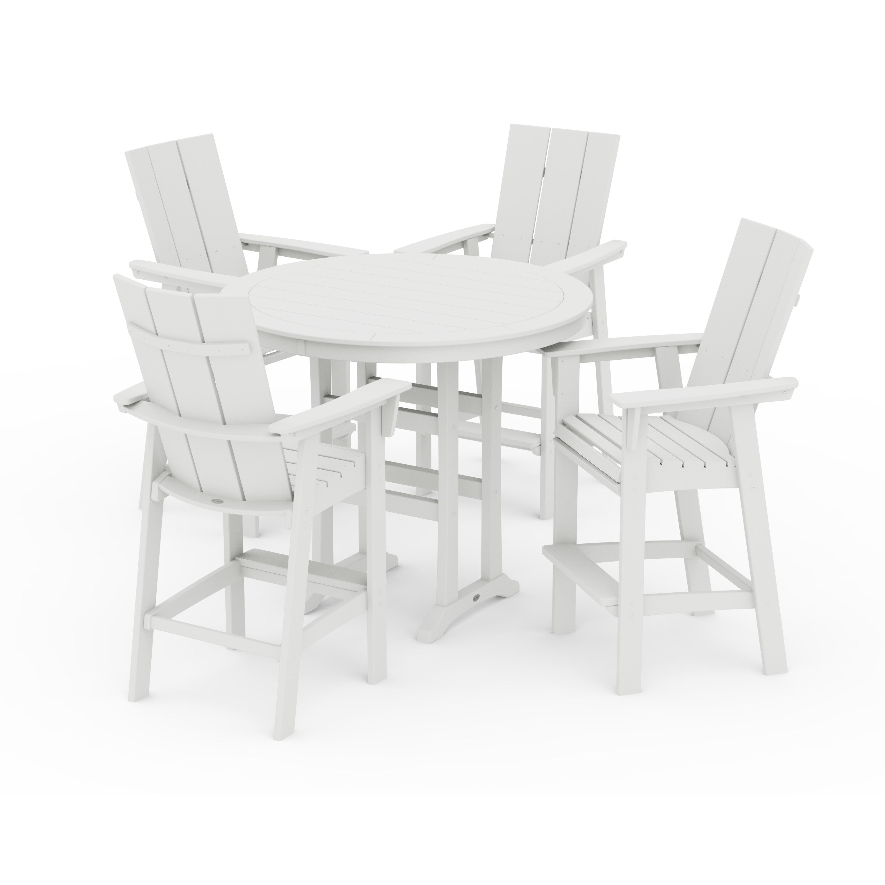 Modern Curveback Adirondack 5-Piece Nautical Trestle Bar Set