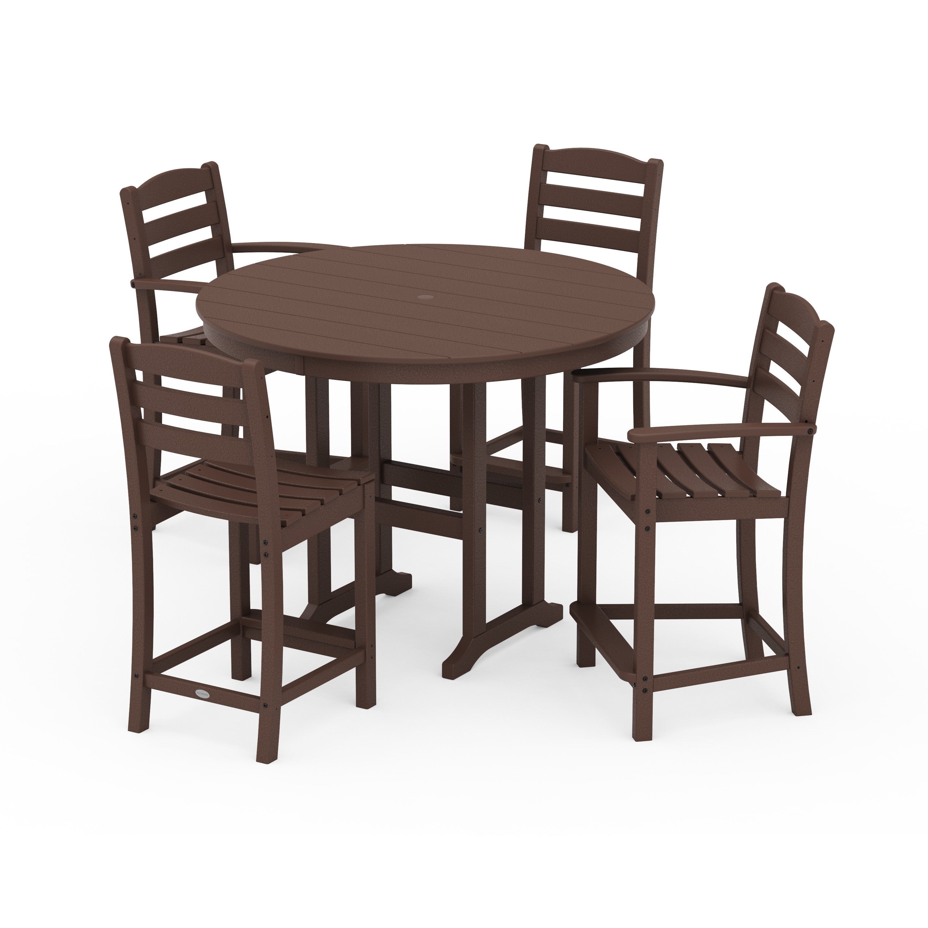 La Casa Café 5-Piece Round Farmhouse Counter Dining Set