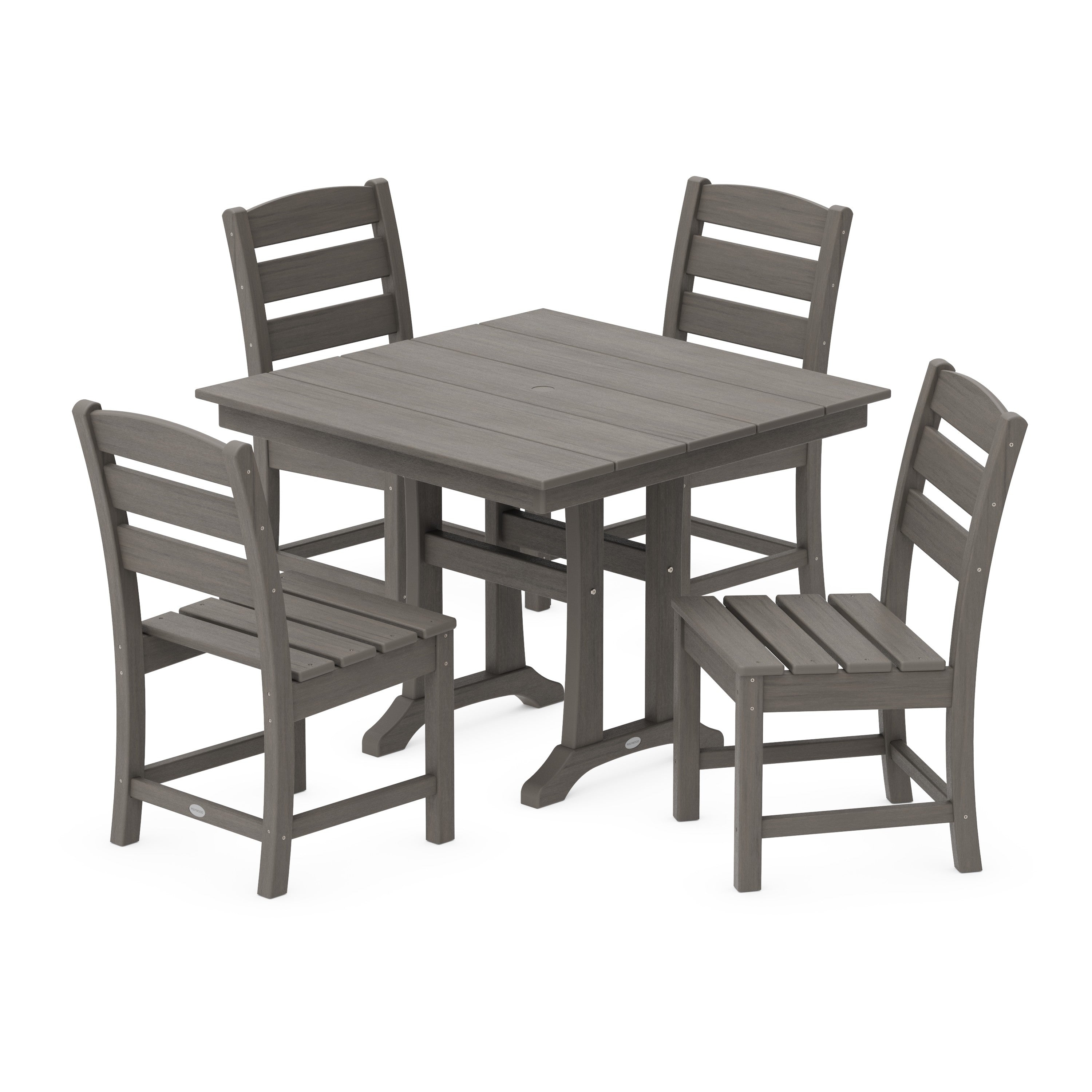 Lakeside 5-Piece Farmhouse Trestle Side Chair Dining Set