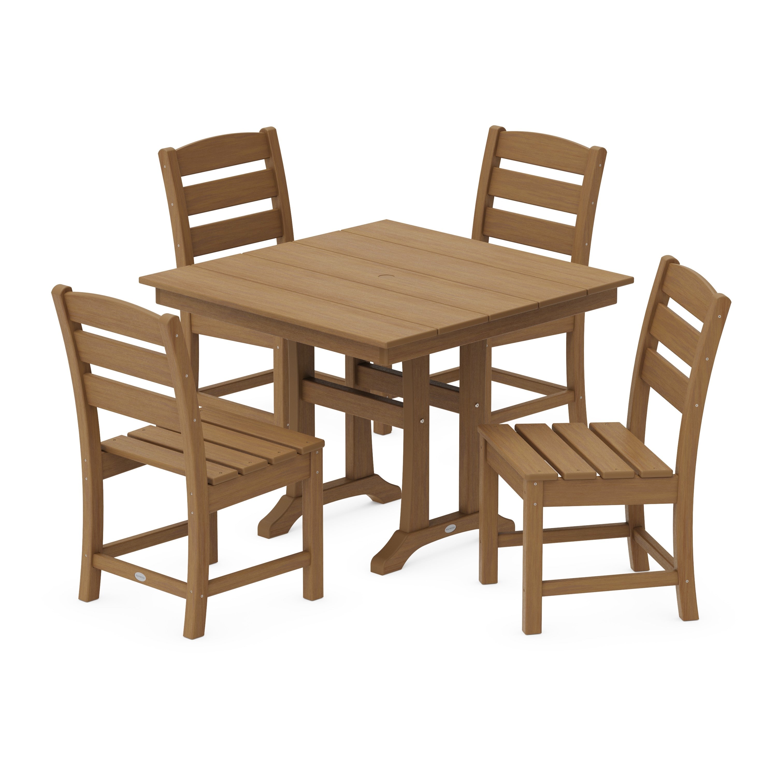 Lakeside 5-Piece Farmhouse Trestle Side Chair Dining Set